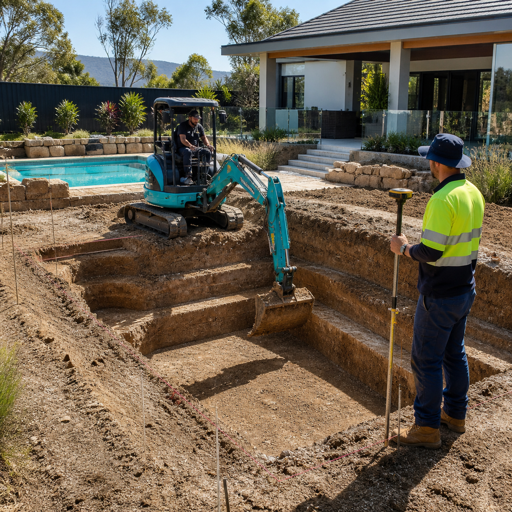 Pool landscaping & excavation